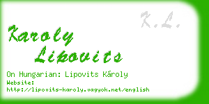 karoly lipovits business card